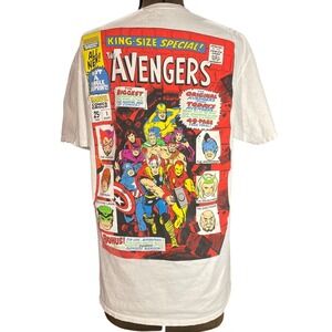 AVENGERS Marvel Comics T-shirt Mens (L)‎ Captain America White Graphic Unisex